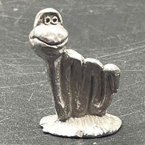 Vintage Miniature Pewter Worm Caterpillar Figurine Smiling Collectible 1 Inch